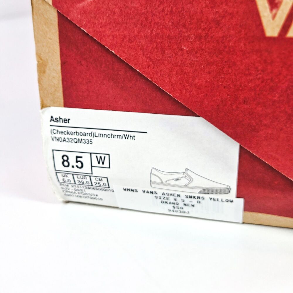 Vans Asher Checkerboard Lemon Chrome White VN0A32QMM335 Women’s 8.5 - Picture 7 of 7